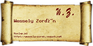 Wessely Zorán névjegykártya